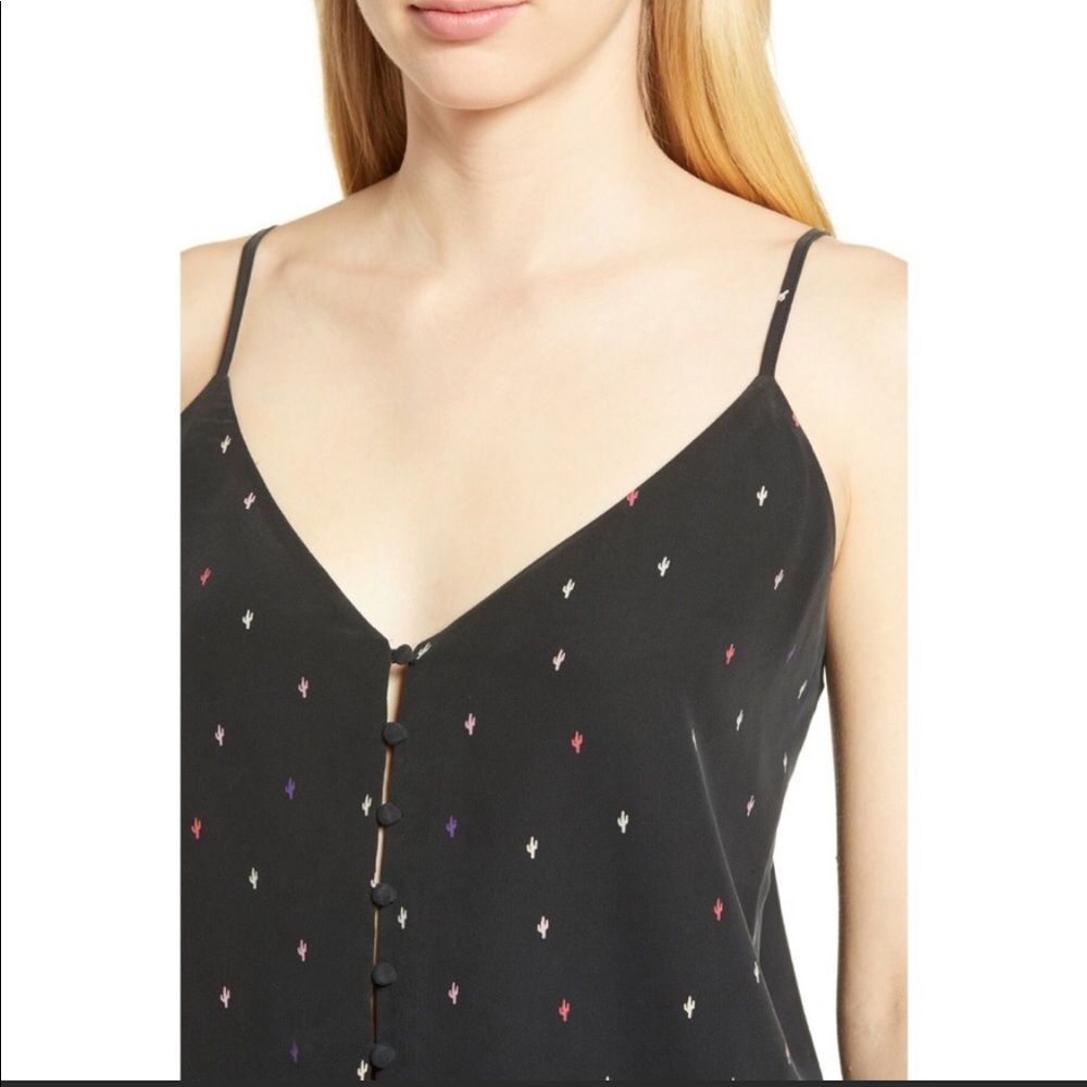 Rails black silk cactus print tank